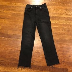 Straight leg black high waisted jeans